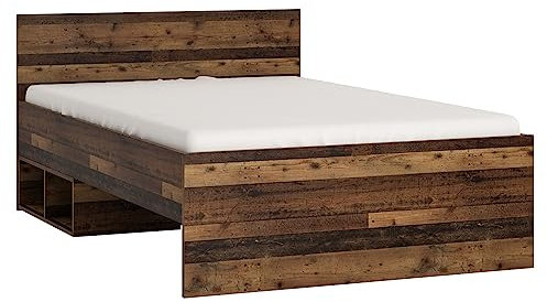 Lomadox Bett 120x200 cm Liegefläche Jugendzimmer Bettgestell in modernem Holzdekor, Jugendbett, Kinderbett, Gästebett, Doppelbett, Einzelbett, B/H/T: ca. 125/81/205 cm