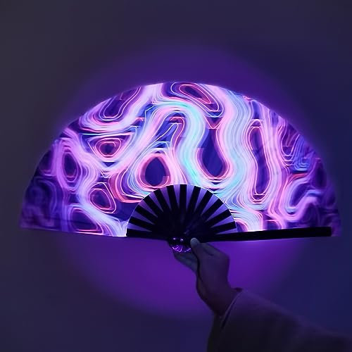 MultiValue Hand Fan Folding, Bamboo Silk Fabric Folding Fan Colourful Large Folding Hand Fan Performance Props Chinese Handheld Fan Decorations for Birthday Wedding Cosplay (02#)