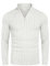COOFANDY Herren Business Pullover Half Zip Slim Fit Feinstrick Winterpullover Sweater Zopfmuster Langarm Weiß M