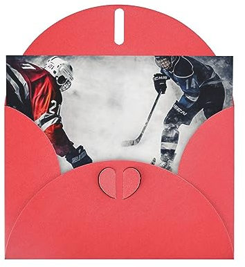 Grußkarten mit Umschlägen Eishockey Kunstdruck Perlglanz Papier Urlaubskarten Lustige Geburtstagskarte 10,2 x 15,2 cm Party Einladungskarte Blanko-Karten