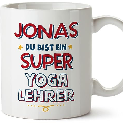 Mugffins Tassen Personalisierten für YOGA-LEHRER Mann - Auf Deutsch - Du Bist Super - 11 oz / 330 ml - Individuell Anpassbar Geschenk Mitarbeiter