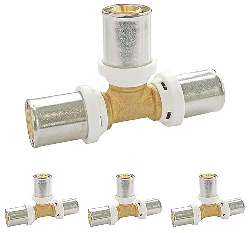 SOMATHERM FOR YOU - /5720-16 - Té à Sertir pour tube Multicouche, Permet de raccorder un tube Multicouche de diamètre Ø16 Gris (Lot de 4)