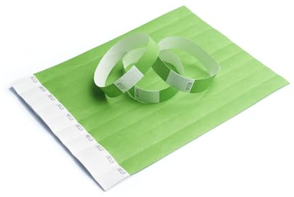 iboo 500 Bracelets Papier Tyvek pour le Contrôle et la Sécurité - pour Événements, Soirées, Festivals et Voyages - Bracelets d'Entrée (Vert)