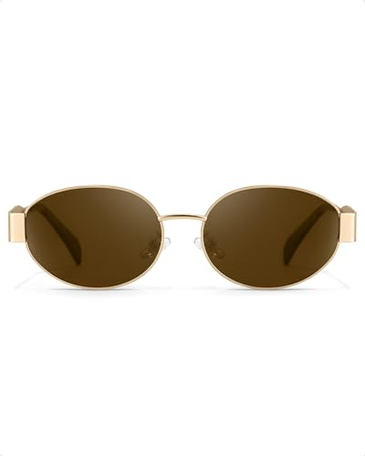 Enafad Sonnenbrille für Damen Polarisiert Retro-Oval Brill UV400 Schutz