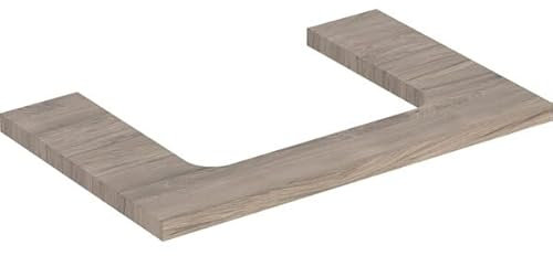 Geberit ONE Waschtischplatte, Ausschnitt mittig, für Aufsatzwaschtisch, 75x3x47cm, 505.282.00.; Farbe: Nussbaum Hickory/Melamin Holzstruktur