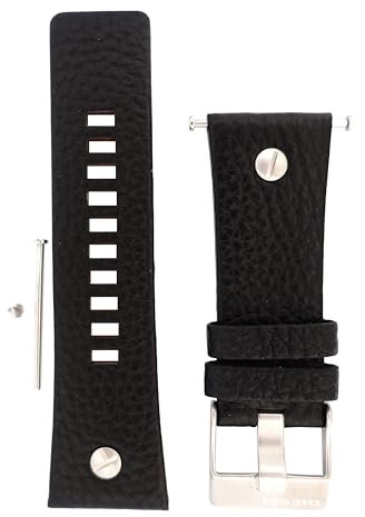 Diesel Montres pour Hommes 28mm, Cuir Noir, Bande de Rechange Originale pour DZ7125