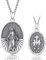 REDSUN Guadalupe Halskette 925 Sterling Silber Wundertätige Medaille Halskette Jungfrau Maria Anhänger Religiöser Beschützer Amulett Jungfrau von Guadalupe Schmuck Geschenke für Männer Frauen
