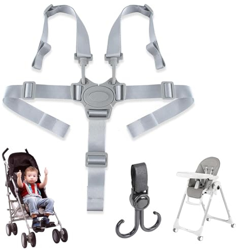 Hochstuhl-Sicherheitsgurte, 5 Punkt Gurt Sicherheitsgurt, Ersatz-Sicherheitsgurte, 5-Punkt-Kinder-Sicherheitsgurte, Universal Kinderschutz Gurt für Hochstuhl/Kinderwagen/Kinderwagen