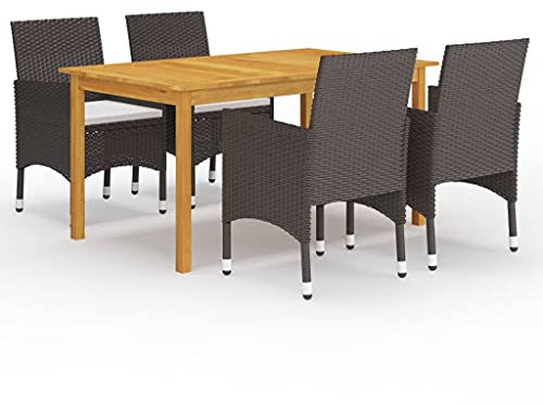BUKSCYJS GartenmöBel Set,5-TLG. Garten-Essgruppe Braun FüR Garten, Terrasse, AußEnbereich, Balkon