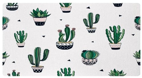 VAPOKF Tappeto da cucina con cactus in vaso, antiscivolo, lavabile, assorbente, per cucina, corridoio, lavanderia