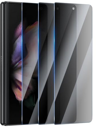 YUXINDZ 3 Pièces Verre Trempé Anti-Espion pour Samsung Galaxy Z Fold 3 5G 7,6 Pouces, Film Protection d'Écran Contre les Rayures, Sans Bulles, Dureté 9H Glass