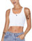 KUMAYES Damen Binder Trans Tomboy Transgender FTM Quadratischer Trans Binder Kragen mit Frontreißverschluss Kurzer Chest Binder BH Top für Damen (Weiß-Reißverschlüsse, 3XL)