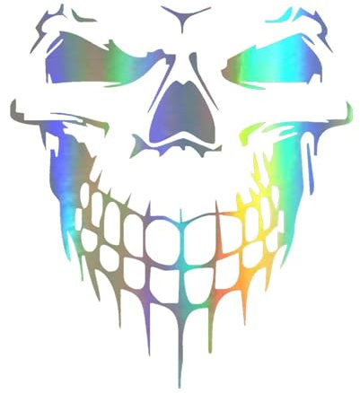 Euyehn Totenkopf-Kapuzenaufkleber | Totenkopf Vinyls Autoaufkleber Reflektierend - Wasserdichter Vinyl-Schädel-Grafik-Auto-Motorhauben-Streifen-Aufkleber, Seitenkörper-Aufkleber,