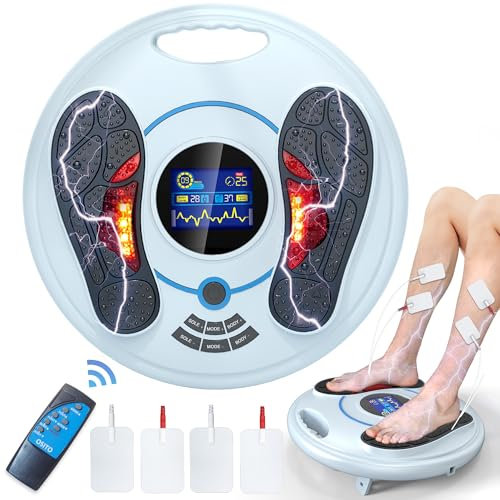 Medic Durchblutungs-stimulator Beine, Durchblutungsstimulator Füße Beine mit 4 TENS Elektroden Pads, 25 Therapiemodi & 99 Intensitäten EMS Fußmassagegerät Elektrisch für Durchblutung Neuropathie