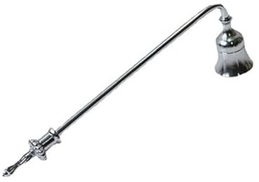 Kerzenlöscher Edelstahl Dochtlöscher Langen Griff Flammenlöscher | 23×3,5×7 cm,Vintage Glocken Design,Silber,Rauchreduktion,Sicherheit,Dekoration,Kerzen Zubehör,Geschenk,Elegant,Langlebig