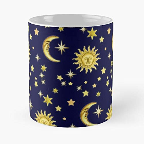 Kaffeetasse aus Keramik, Motiv: New Stars Moon Sun The Best, 325 ml, Weiß