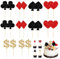 Poker CupcakeTopper, 18 Stück Kuchen Topper Spielkarten Poker, Casino Kuchen Topper, Poker Kuchendeckel Kuchendeko, Kuchendeckel mit Kreuz Herz Pik Karo, Geburtstag Kuchendeko Zubehör, schwarz rot
