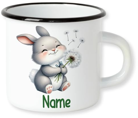 GRAZDesign Bruchsichere Kindertasse mit Namen personalisiert für Kinder Mädchen und Jungen Hase 250ml
