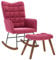 vidaXL Chaise à Bascule avec Repose-Pied Rouge Bordeaux Velours, Fauteuil à Bascule, Chaise Longue, siège de Salon, Chaise, Chaise de Salon