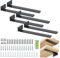 Soportes Flotantes para Estantes de Metal Negro - 30 cm de Largo con Tornillos Incluidos, Diseño Moderno y Resistente (Capacidad 200 lb) - Soportes de Pared para Cocina, Biblioteca y Baño