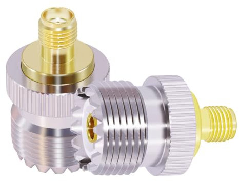 CNARIO 2PCS SMA Female to UHF Female Coaxial Adapter PL259 PL-259 SO239 to SMA Coax Connector Low Loss for CB Radio/Antenna/Walkie Talkie