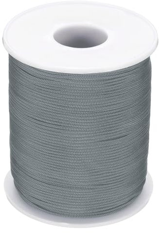 PATIKIL Cordone In Nylon 1mm x 100 Metri, Filo Intrecciato In Nylon Per Braccialetti, Cordone Per Nodi Cinesi, Per Creazione Di Gioielli, Collane, Tende A Pacchetto, Grigio Scuro
