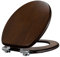 Fanmitrk Natural Solid Wood Toilet Seat-Plywood Wooden Toilet Seat,Soft Close with Metal Hinges,Easy to Clean (Plywood2501)