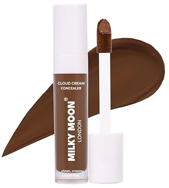 Milky Moon London - Cloud Cream Concealer Full Coverage, Long-Lasting, Lightweight, Aloe and Centella-Infused Under Eye Concealer, Hydrating, Crease-Resistant, Buildable, Vegan & Gentle, #11-Mocha