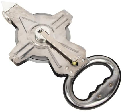 Misuro di Nastro in Acciaio Inossidabile 50 M, Strumento di Rilevamento della Costruzione Metrica Retrattile, Guscio in Acciaio Inossidabile, Impugnatura Comoda, Scale Metriche