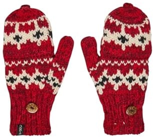 THC Klapphandschuhe 601 Norweger rot | Schafwolle | Strickhandschuhe | Schafwoll-Handschuhe | Woll-Handschuhe | Schafwollfäustlinge | Schafwollhandschuhe