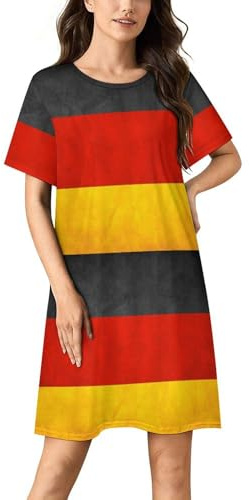 LZNJZ Camicia da notte a maniche corte, camicia da notte con bandiera tedesca, da donna, Bandiera della Germania, XL