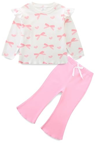 KIDDLETOWN Ensembles Fille, 2 Pièces Enfants Vintage Vêtements Mode pour Fille, Jogging de Sport Enfant Casual Tenu Habit Manche Longue Sweat + Pantalon Pièces Imprimés Survêtement