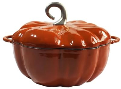 Four hollandais à citrouille Cocotte en fonte 3,5 pintes forme de citrouille(Orange)