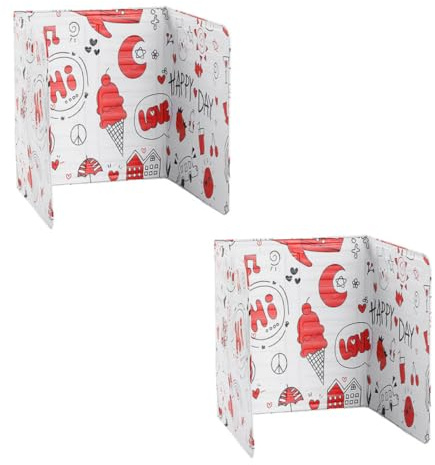 LALADEFIEE 2Pcs Red Aluminum Foil Oil Splatter Screen Kitchen Baffle Plates Heat Insulation Anti-Scald Deflectors for Stove Non-Stick Splash Guards Preventing Oil Leakage and Keeping Cooking