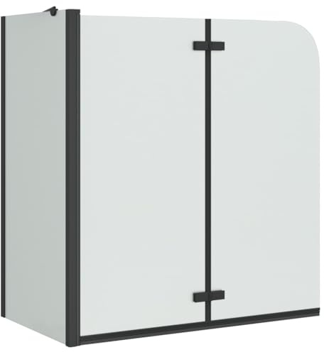 vidaXL Bad-Duschschirm Schwarz 120 x 68 x 130 cm