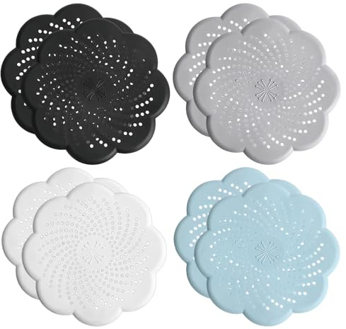 HEUIOP 8 Pcs Suction Cup Shower Drain Hair Catcher,Shower Hair Catcher,Replacement Sink Plug Hole Cover,Drain Protector for Bathroom Bathtub Kitchen Outdoor Sink