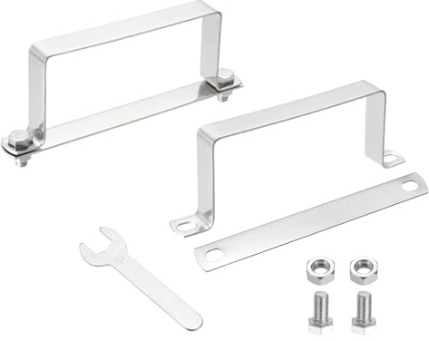 QUARKZMAN 2 Stück U-Form Vierkantrohr Schelle 120x60mm U-Form Halterung | Vierkant Schelle, 304 Edelstahl, Mit Bolzenplatte Muttern Und Schraubenschlüssel, Für Türschließstangen Geländer