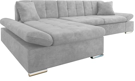 Mirjan24 Ecksofa Montana mit Regulierbare Armlehnen, Eckcouch, L-Form Sofa, Wohnlandschaft, Couch, Farbauswahl (Lumo 65, Seite: Links)