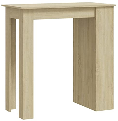 Kaorsrow Bartisch Sonoma-Eiche 102 x 50 x 103,5 cm Holzwerkstoff mit 3 Ablagen Modernes Design Robust und Langlebig für Küche Esszimmer Balkon und kleine Wohnungen