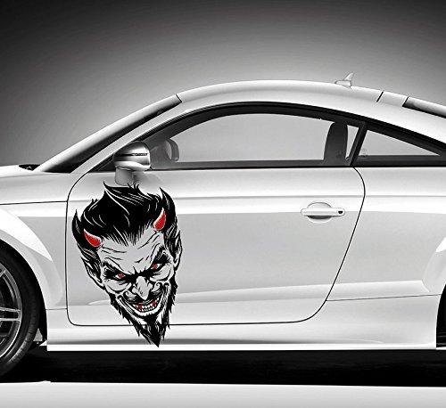 Devil Dekor Aufkleber - Finest-Folia Sticker Devil Eye Autoaufkleber Folie Joker Batman (KX028) (80cm x 50cm Extended)