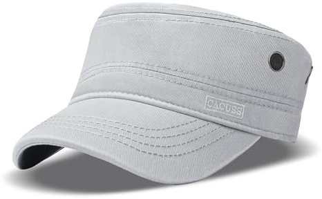 CACUSS Herren Baumwolle Vintage Army Kappe Cadet Hat Military Flat Top Verstellbare Baseballmütze Sommer Trucker Hut