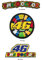 The Doctor 46 Aufnäher Aufbügler Patch 3 Stück Rossi Moto GP TURBOVERSAND