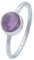 mantraroma Ring Damen Silber 925 Amethyst Edelstein lila schlicht modern