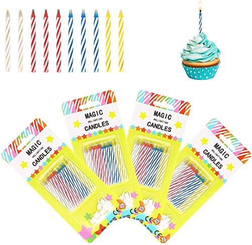 Magic Relighting Geburtstagskerzen, 40 Stück, lustige Kerzen für Geburtstag, Party, Weihnachten, Feier