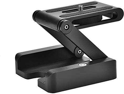 Topiky Portable Z-Type Tripod Head, Flexible Tilt Head Folding Tripod Quick Release Plate, 1/4 Mounting Screw for DSLR Cameras, Black