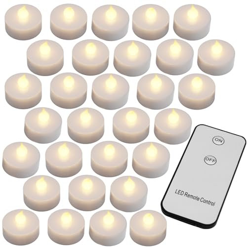 Monzana® Velas Led 30 uds 300h Vela Efecto Llama Mando a Distancia Pilas Incluidas