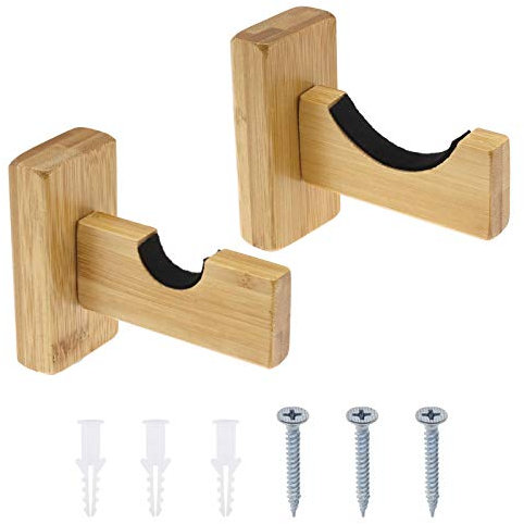 YINETTECH Baseballschläger-Halterung mit Schrauben-Zubehör-Set, versteckte Schrauben, Wandhalterung, horizontal, Braun, 2 Stück