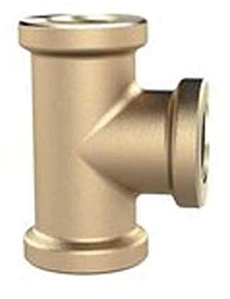 RIEGLER TST34MSIG Messing blank T-Stück, 3 x Innengewinde, G 3/4 Gewinde, 16 bar Betriebsdruck