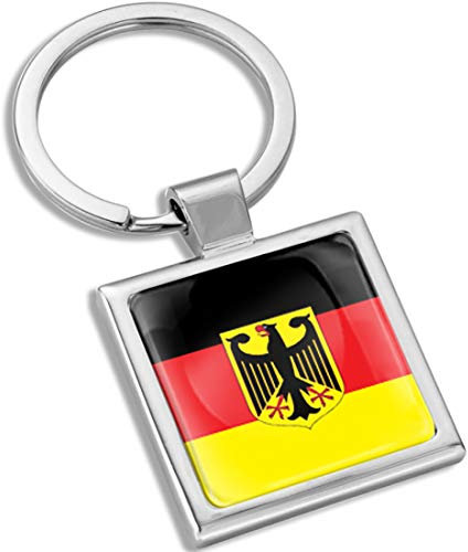 Biomar Labs® Schlüsselanhänger Metall Keyring mit Geschenkbox Autoschlüssel Geschenk Metall-Schlüsselanhänger Schlüsselbund Edelstahl Deutschland Germany Deutsche Flagge Fahne KK 282
