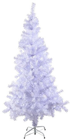 GIANTEX Albero di Natale Bianco 1,5/1,8/2 M, Albero di Natale Romantico Folto, Albero di Natale per Feste, Case, Uffici, Negozi, Bar, Scuole, Supporto in Ferro, Rami Spessi